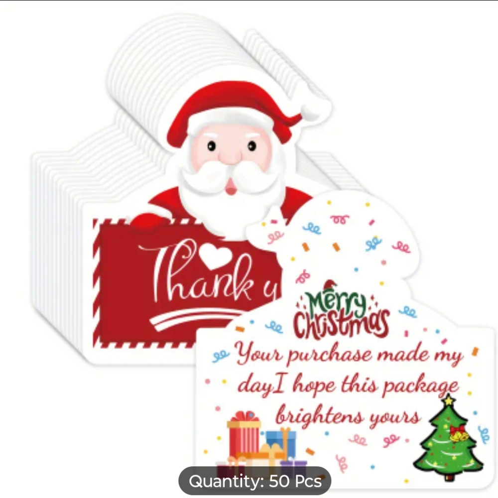 COPY - 50/100-Pack Christmas Thank You Cards